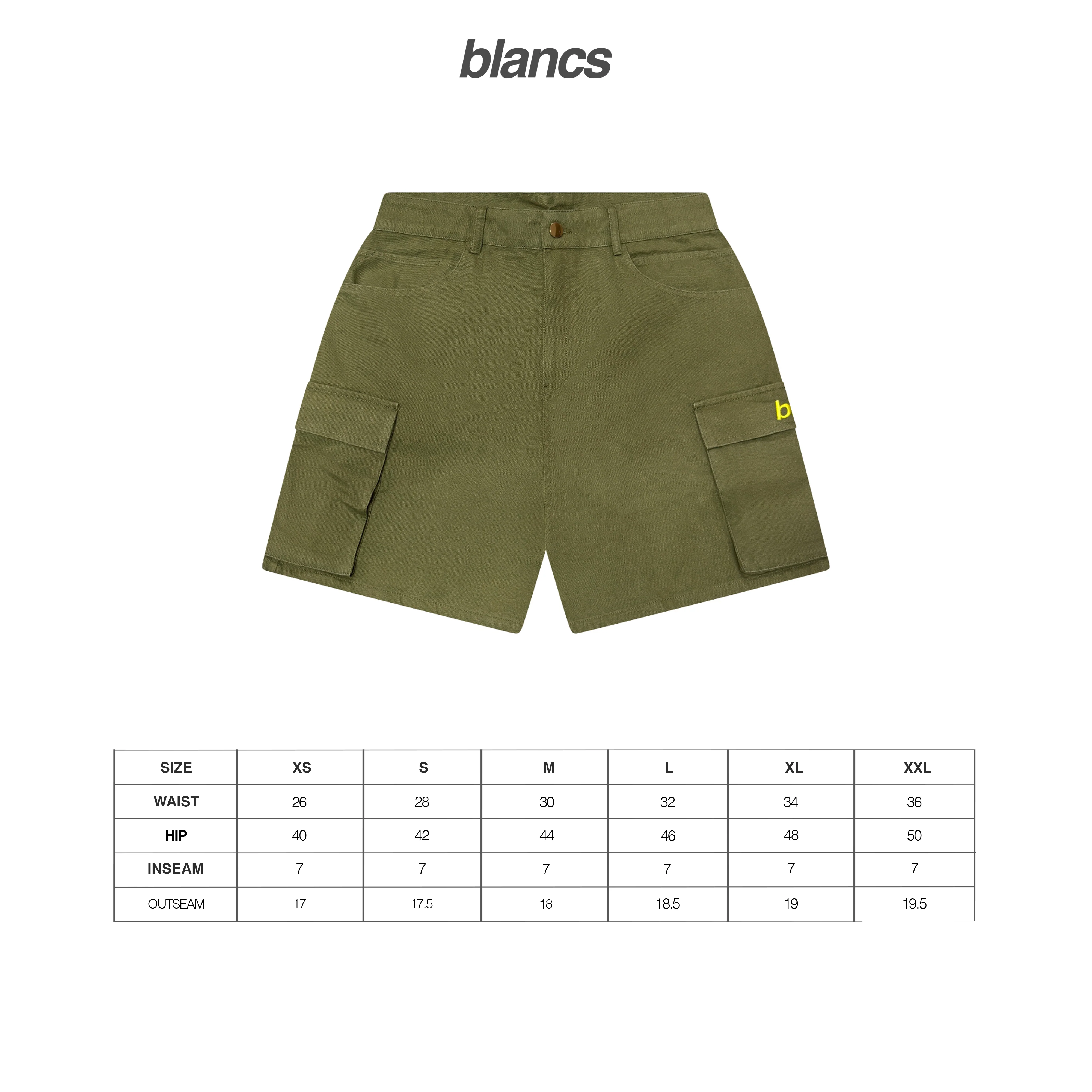 BLANCS CARGO SHORTS - ARMY GREEN - Image 3