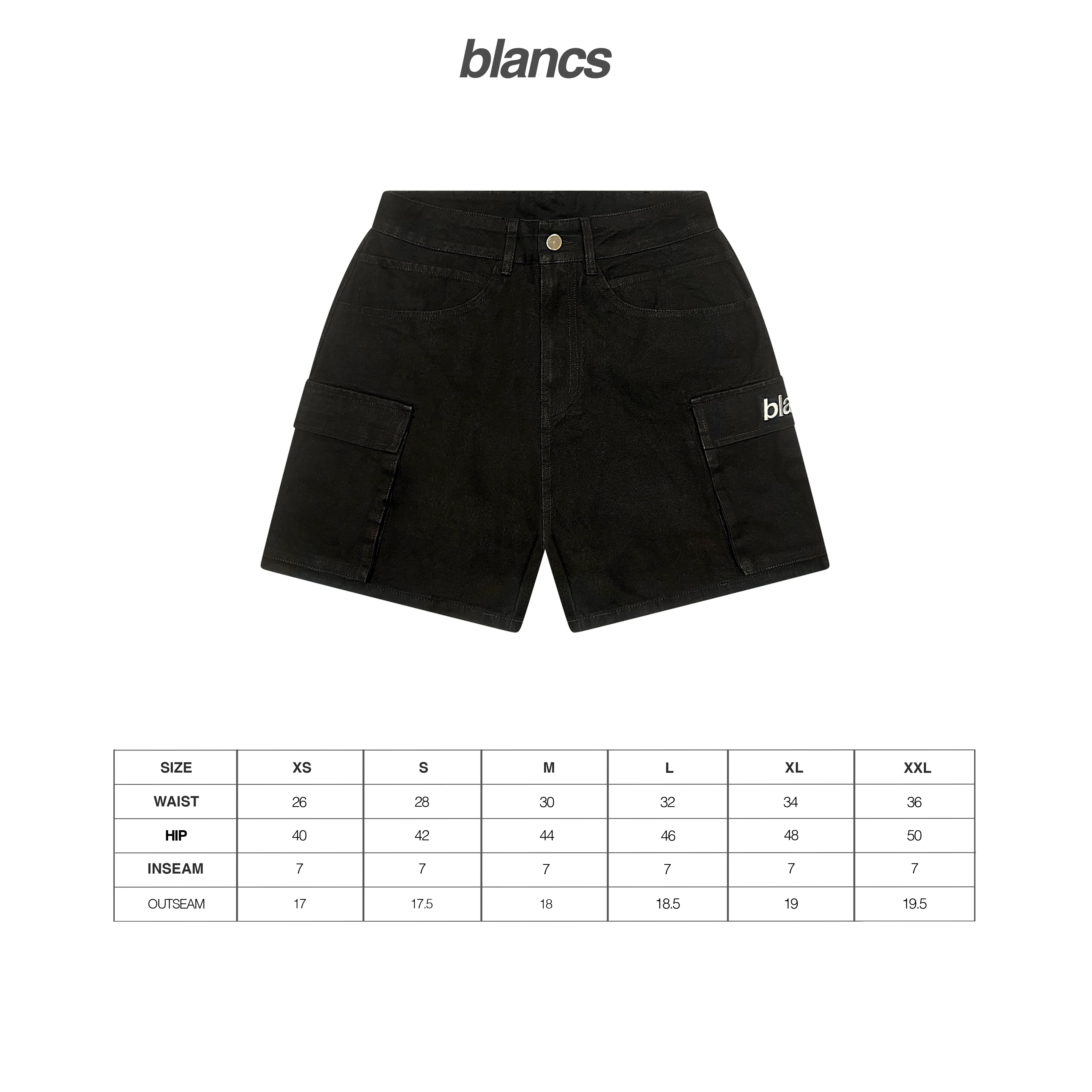 BLANCS CARGO SHORTS - BLACK - Image 3