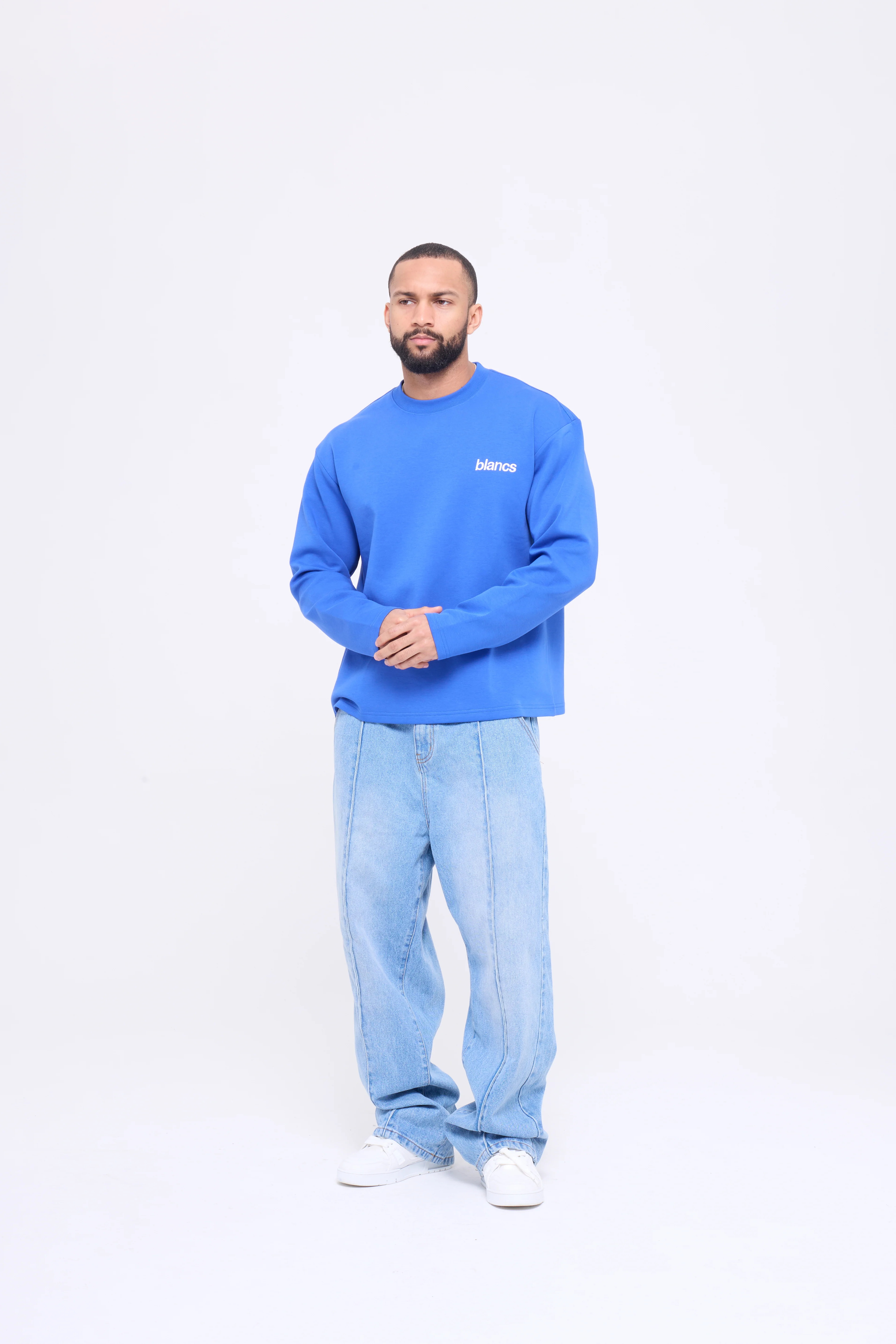 BLANCS CLASSIC LOGO TEE L/S - BLUE - Image 4