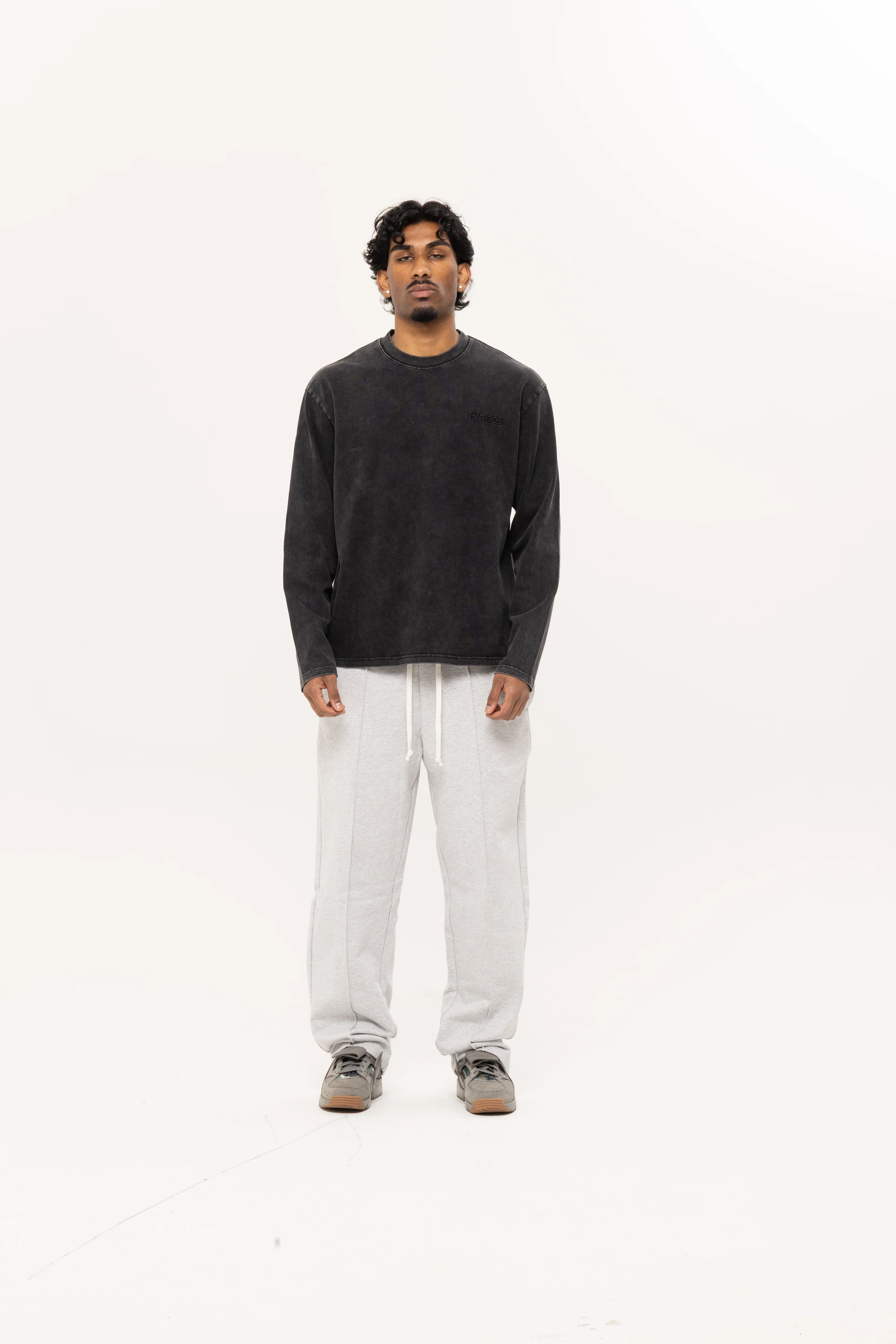 BLANCS WASHED TEE L/S - BLACK - Image 3