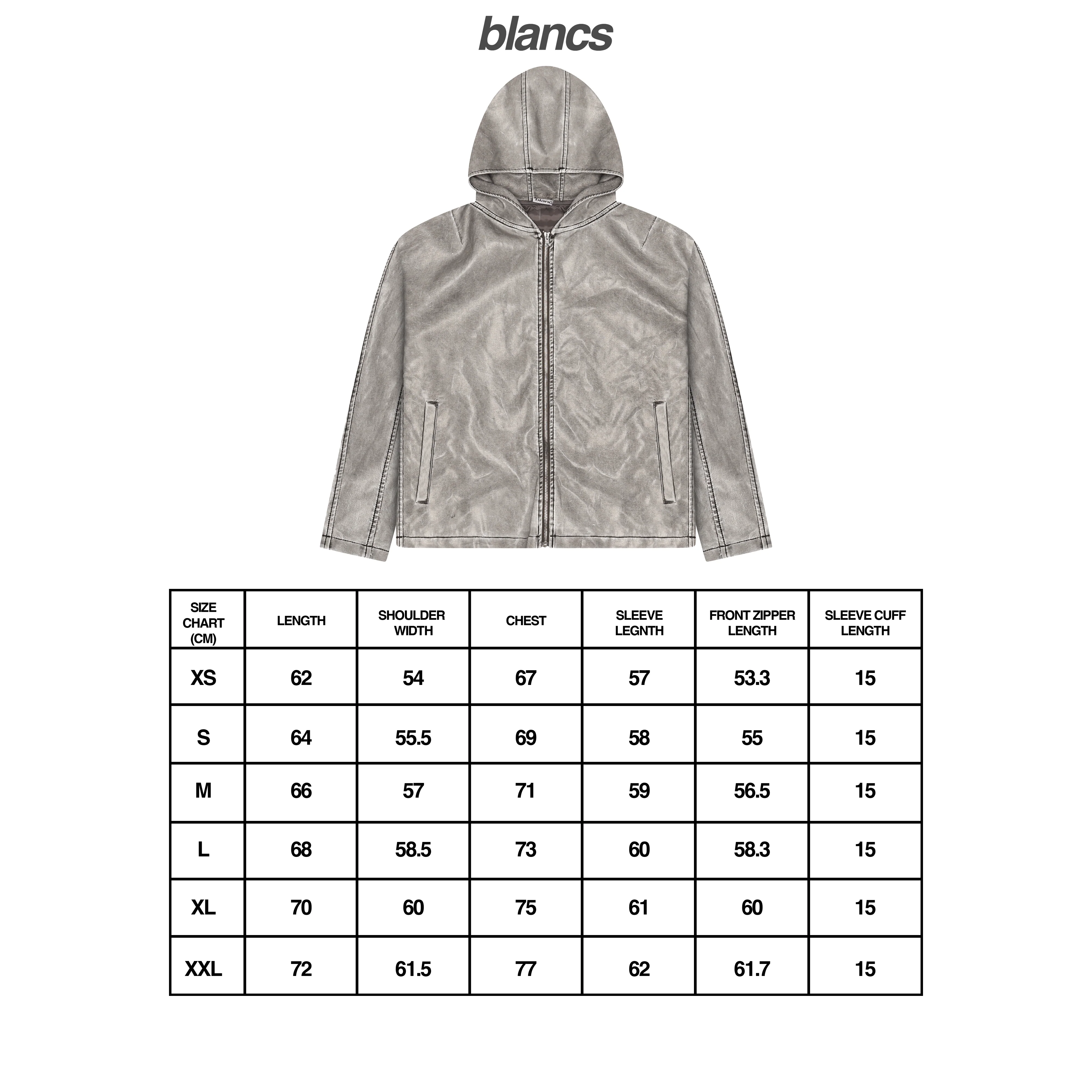 BLANCS HOODED LEATHER JACKET - GREY - Image 4