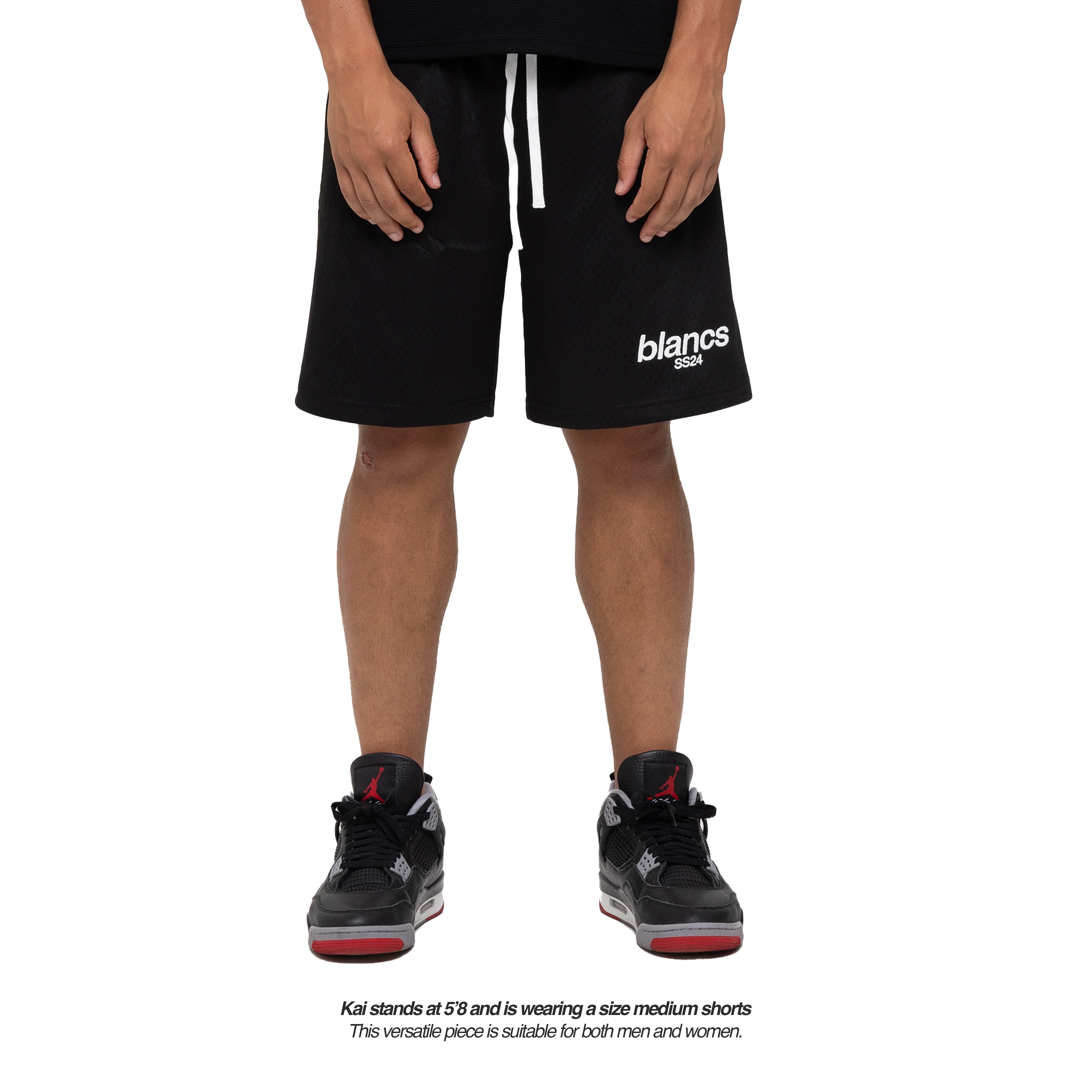 BLANCS MESH SHORTS - BLACK - Image 4