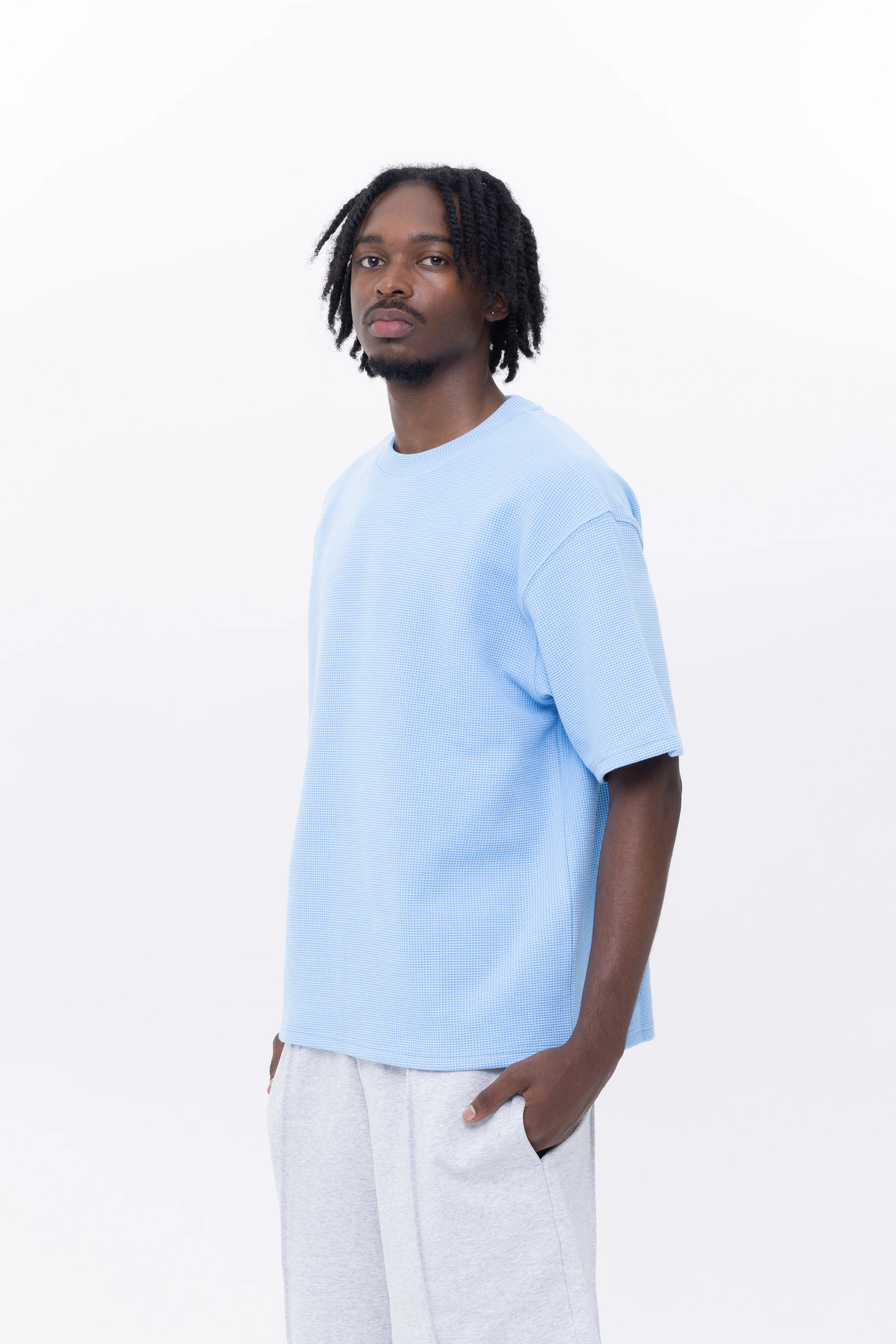 BLANCS WAFFLE KNIT S/S - BABY BLUE - Image 4