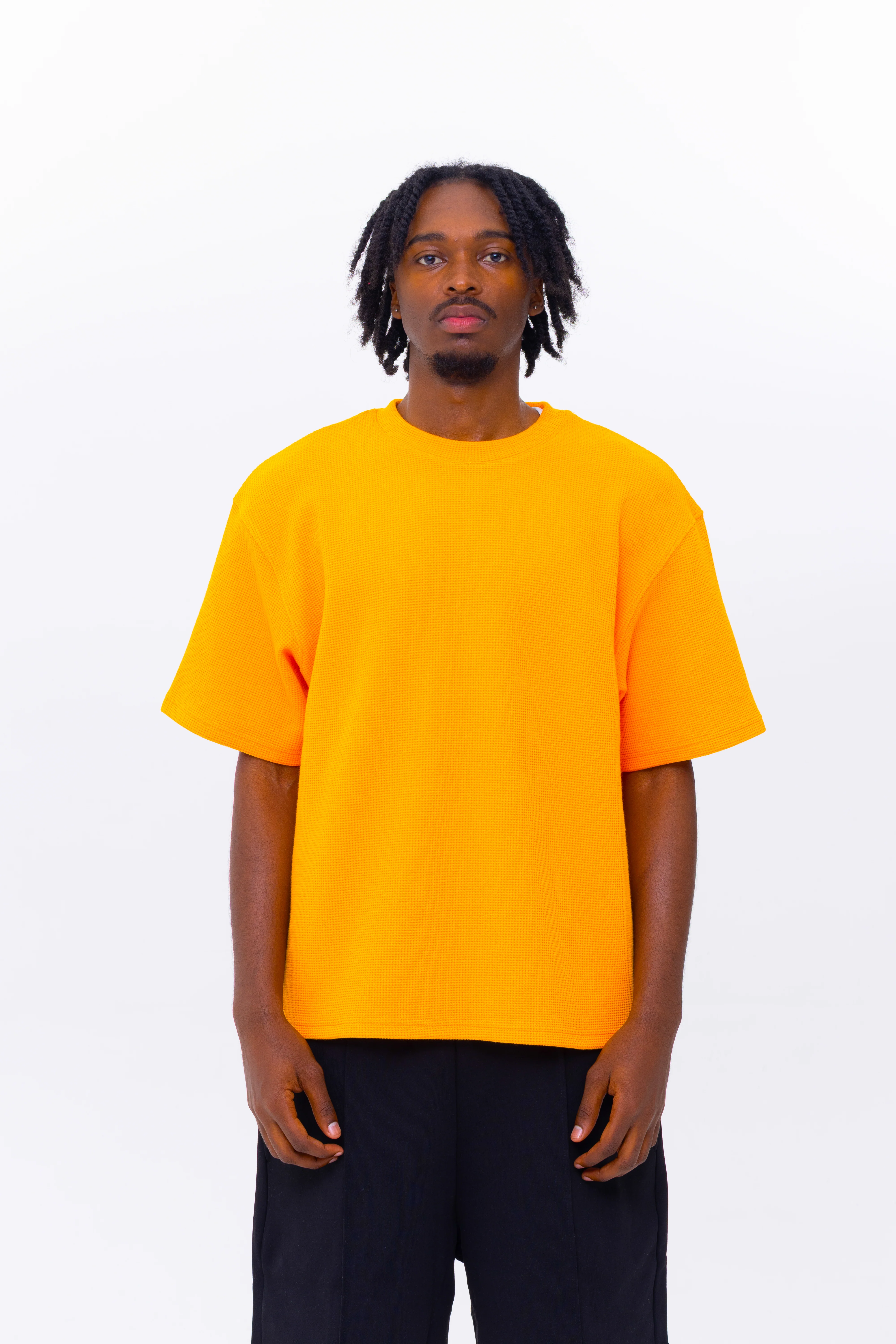 BLANCS WAFFLE KNIT S/S - ORANGE - Image 3