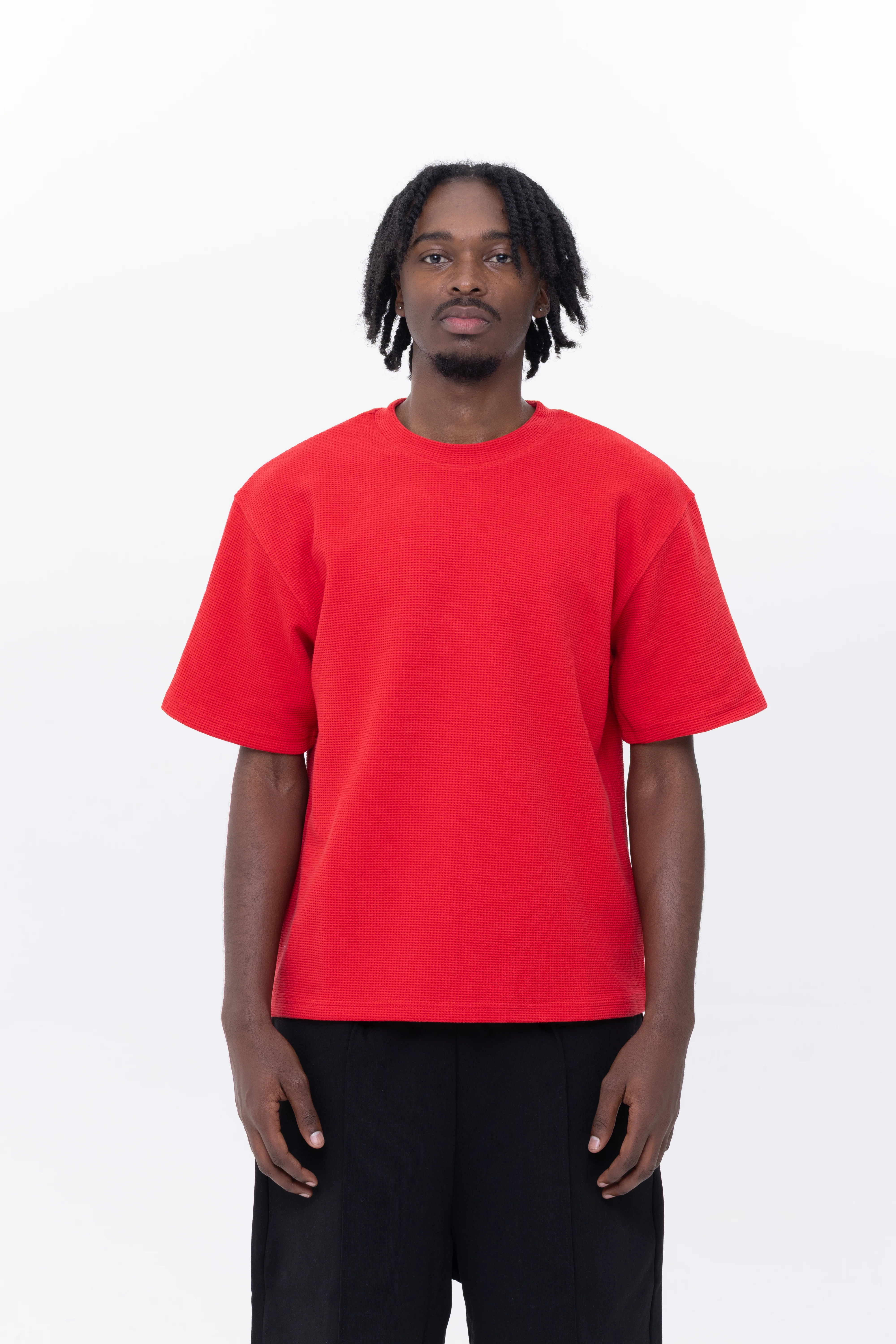 BLANCS WAFFLE KNIT S/S - RED - Image 3