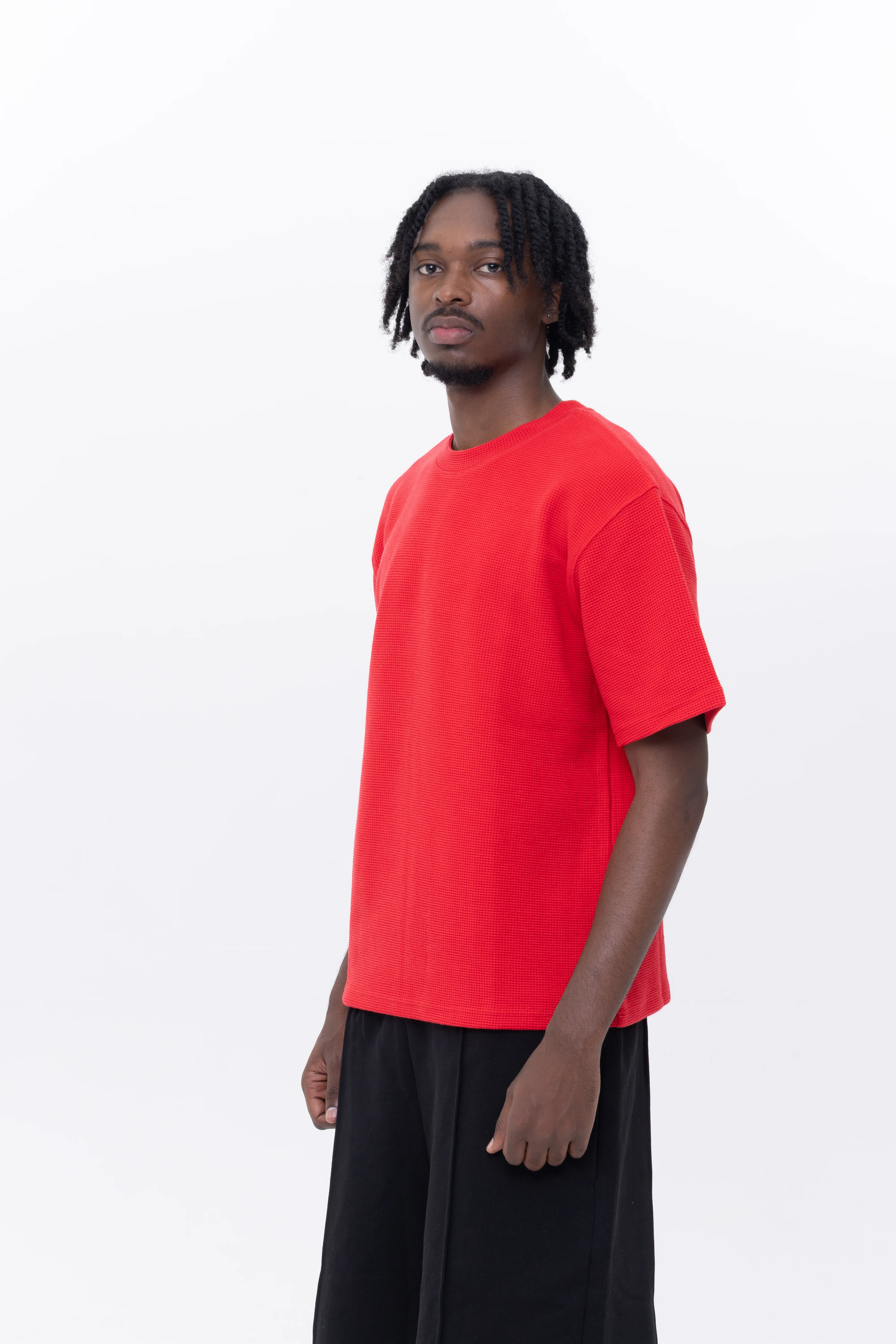 BLANCS WAFFLE KNIT S/S - RED - Image 4