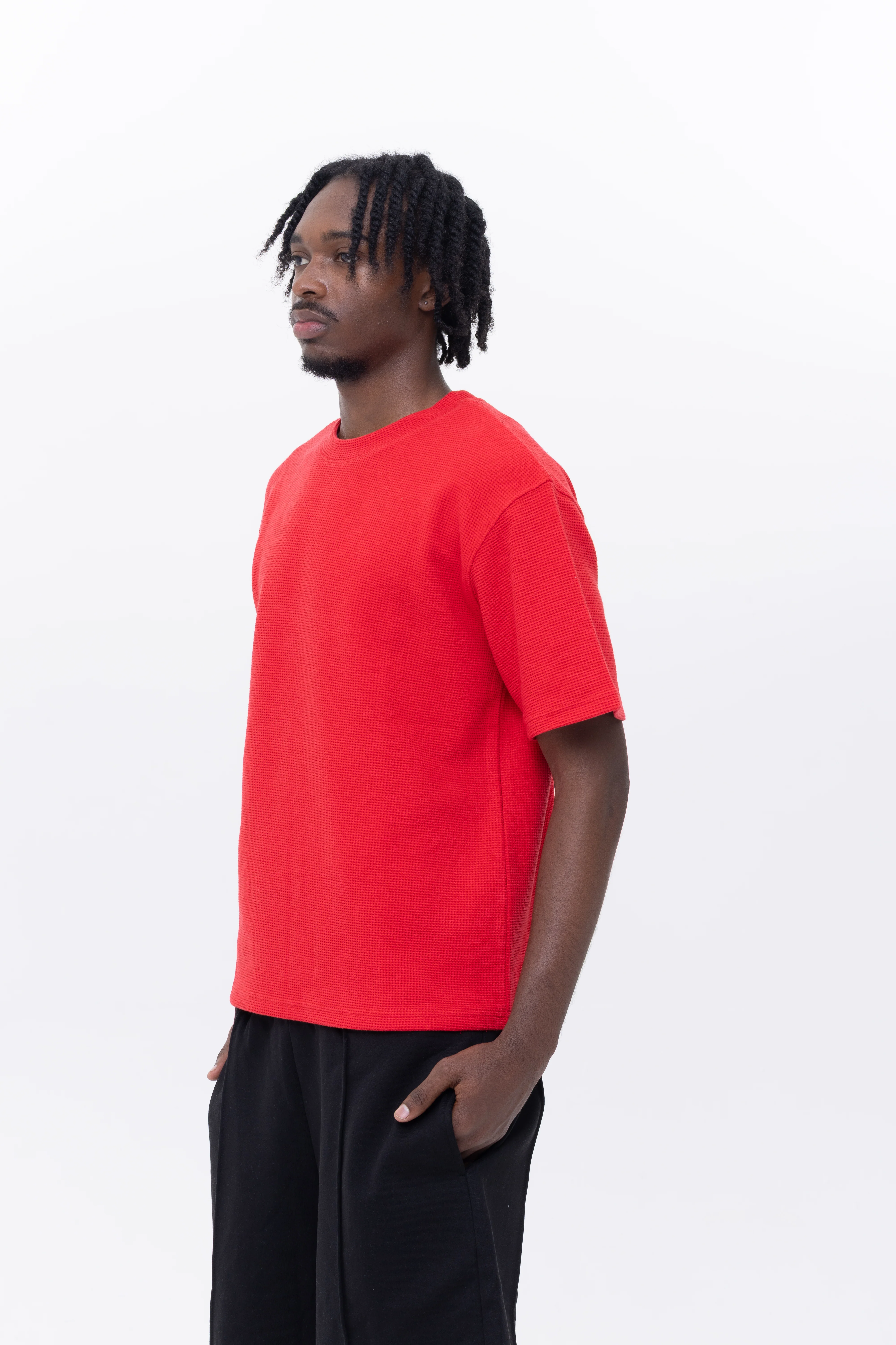 BLANCS WAFFLE KNIT S/S - RED - Image 5
