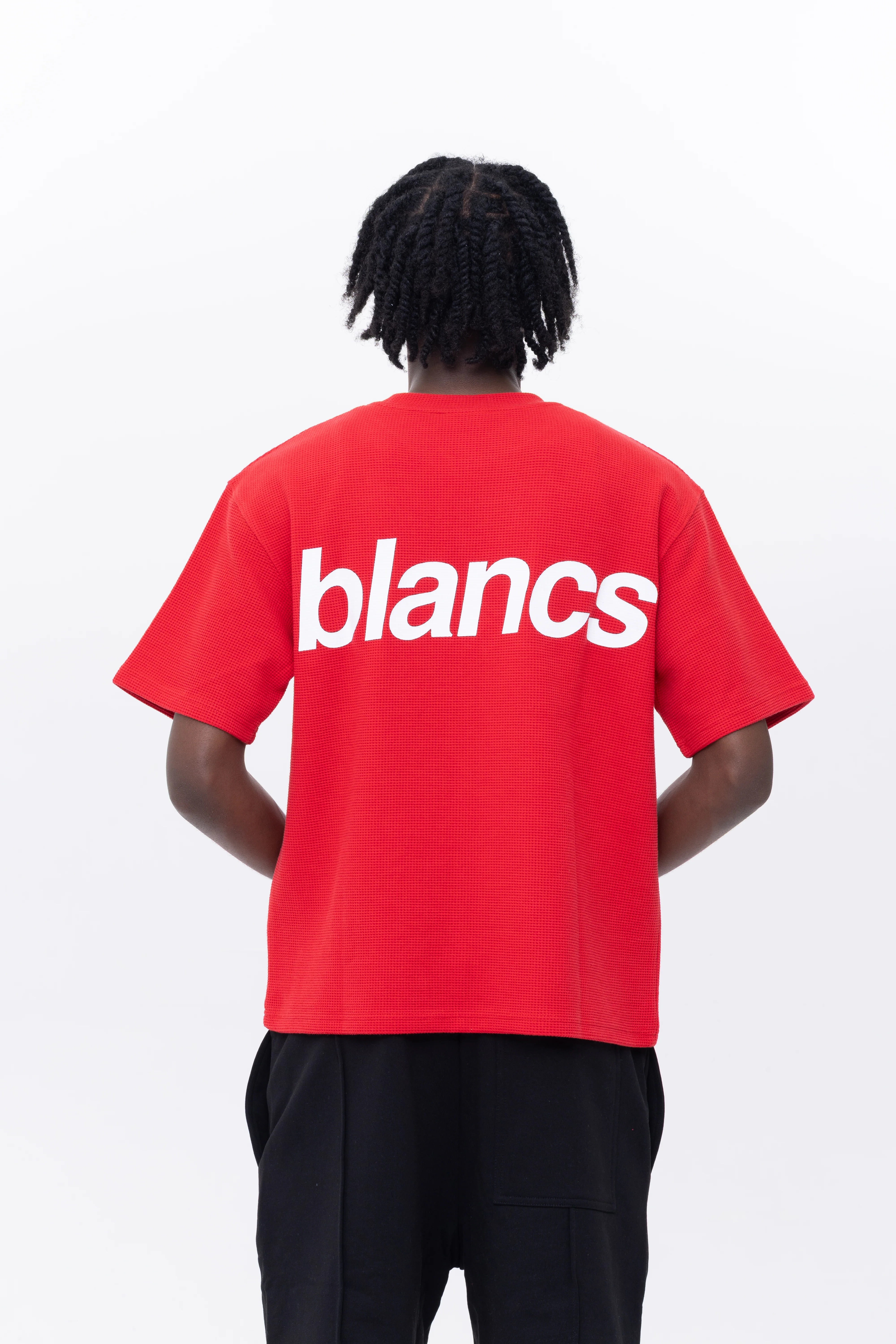 BLANCS WAFFLE KNIT S/S - RED - Image 6