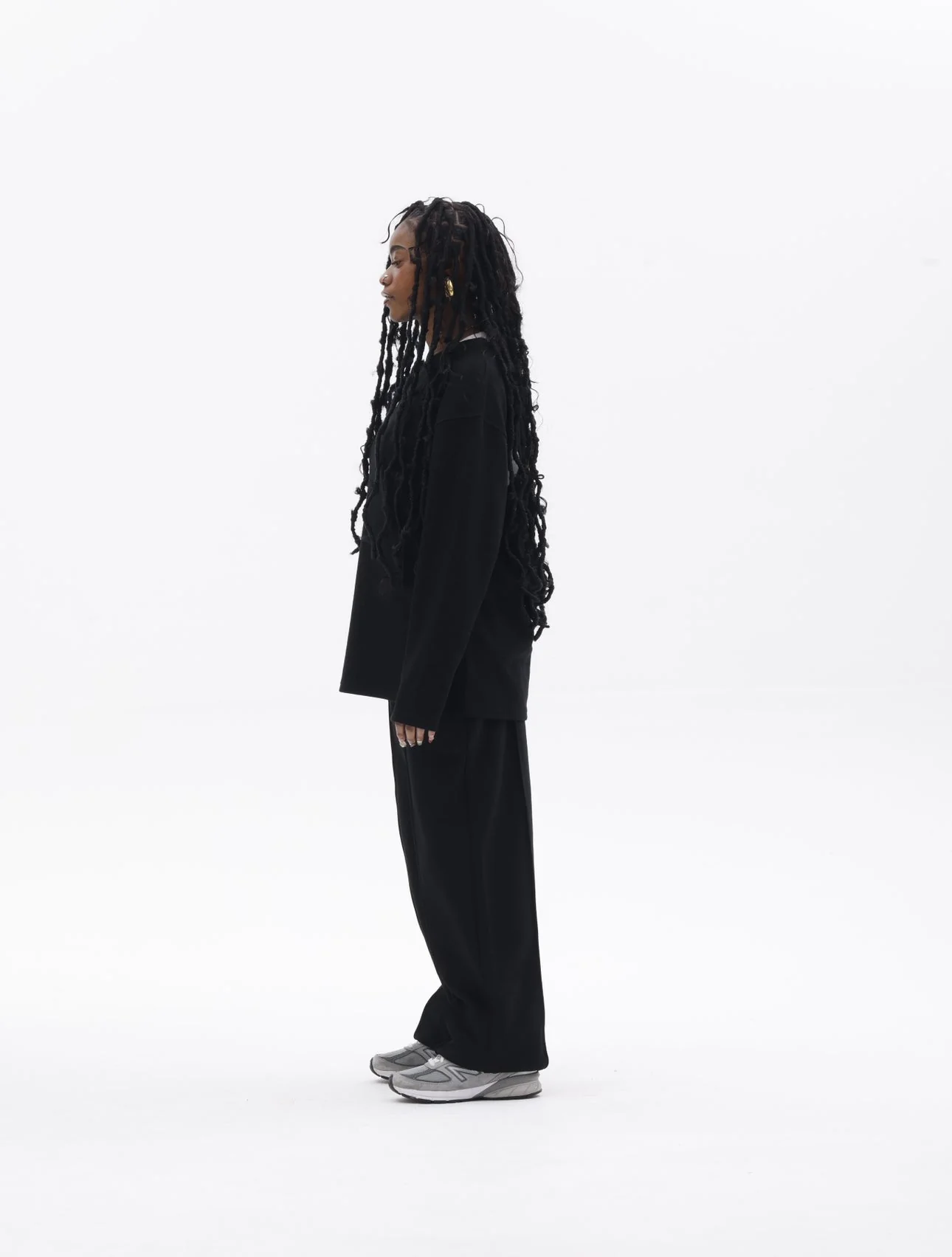 BLANCS WAFFLE KNIT L/S - BLACK - Image 4