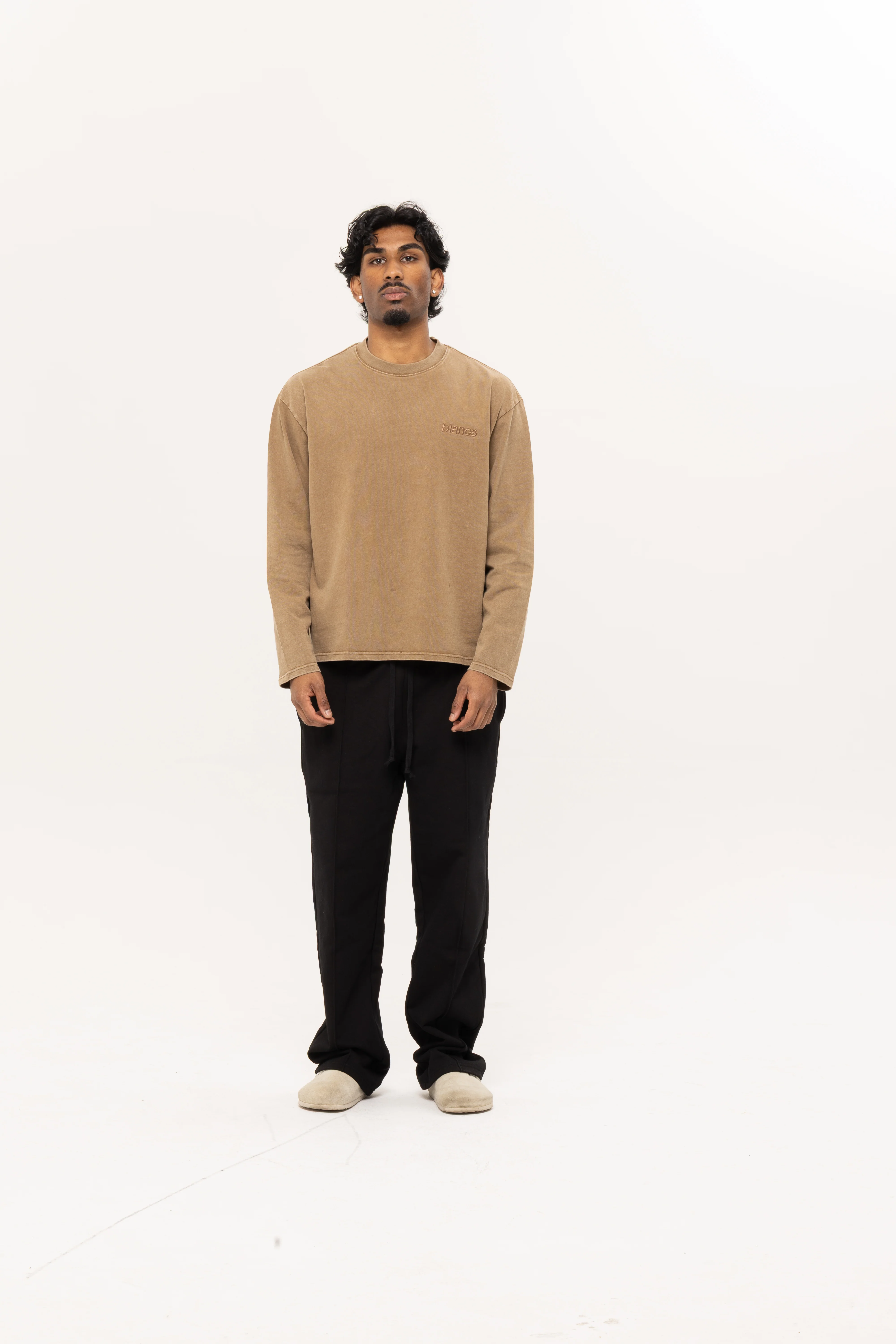 BLANCS WASHED TEE L/S - BEIGE - Image 3